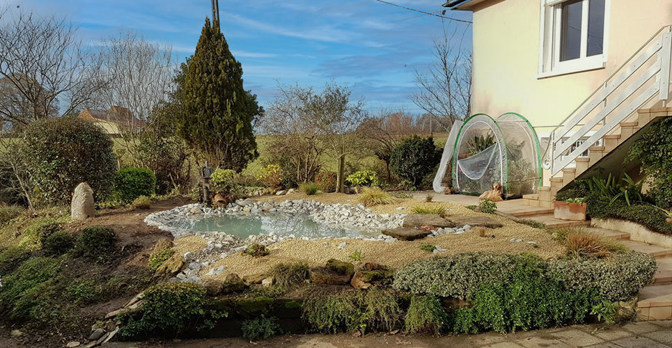 Création d'un bassin de jardin en Béarn